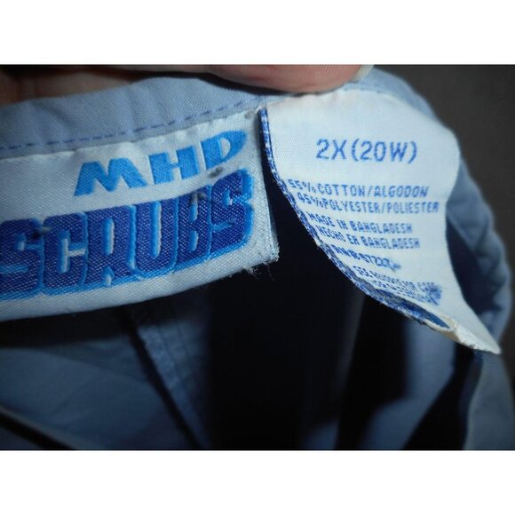 Blue Sx 2x (20W) Scrub Top Medical Uniform MHD - Picture 3 of 6